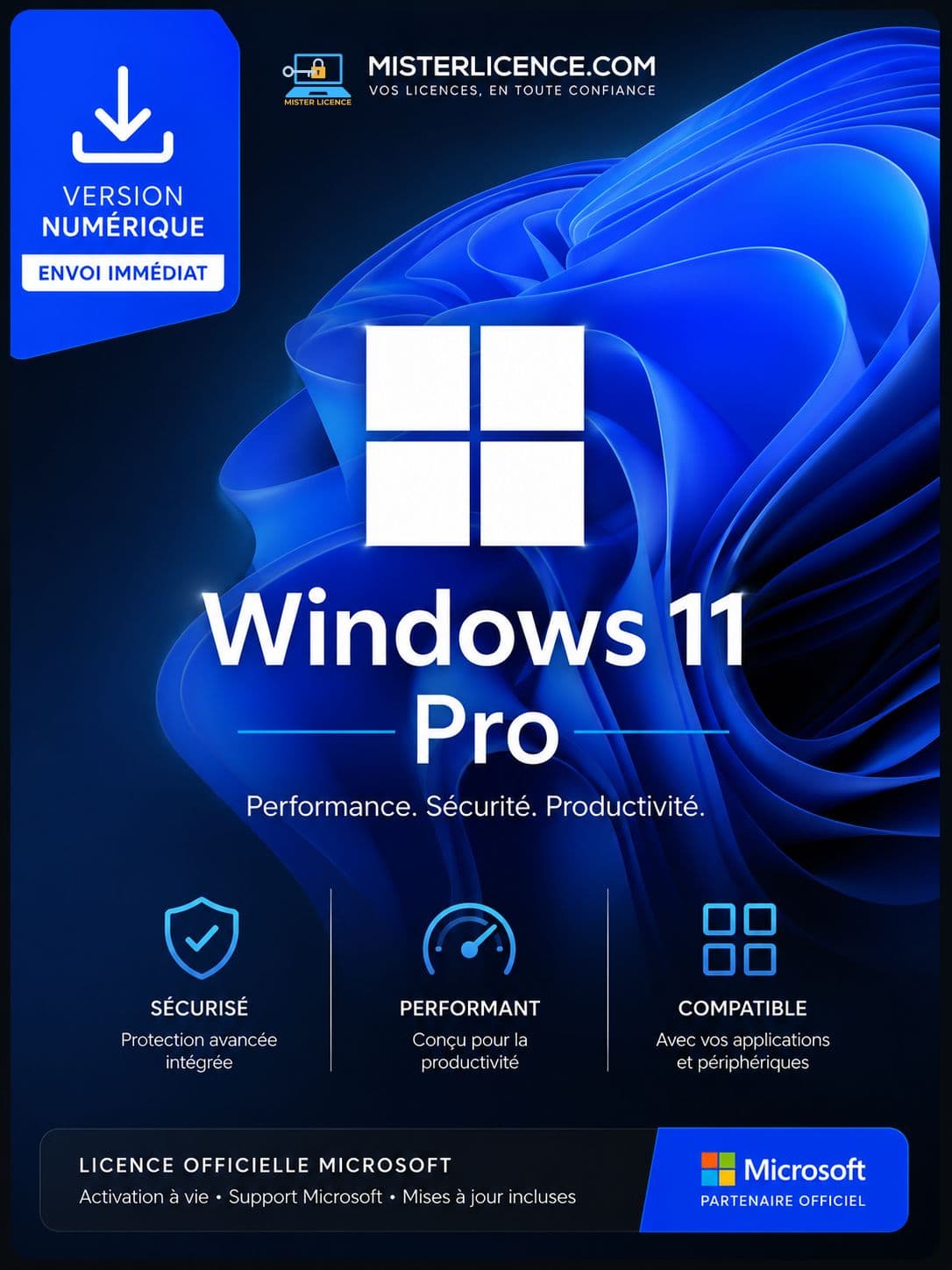 Windows 11 Pro - Numérique - Licence authentique