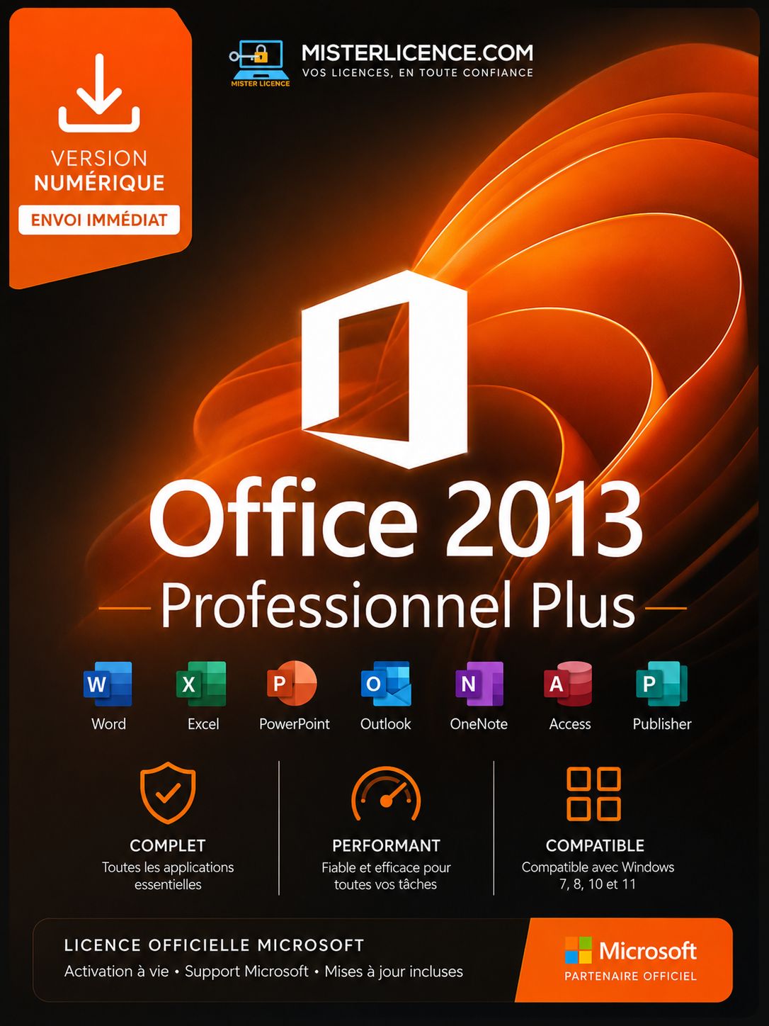 Office 2013 Pro Plus 5 PC - Licence authentique