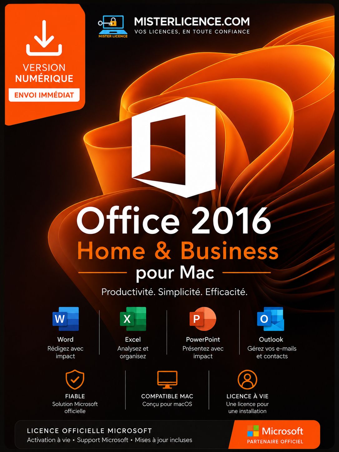 Office 2016 Home & Business - Bind - Mac - Licence authentique